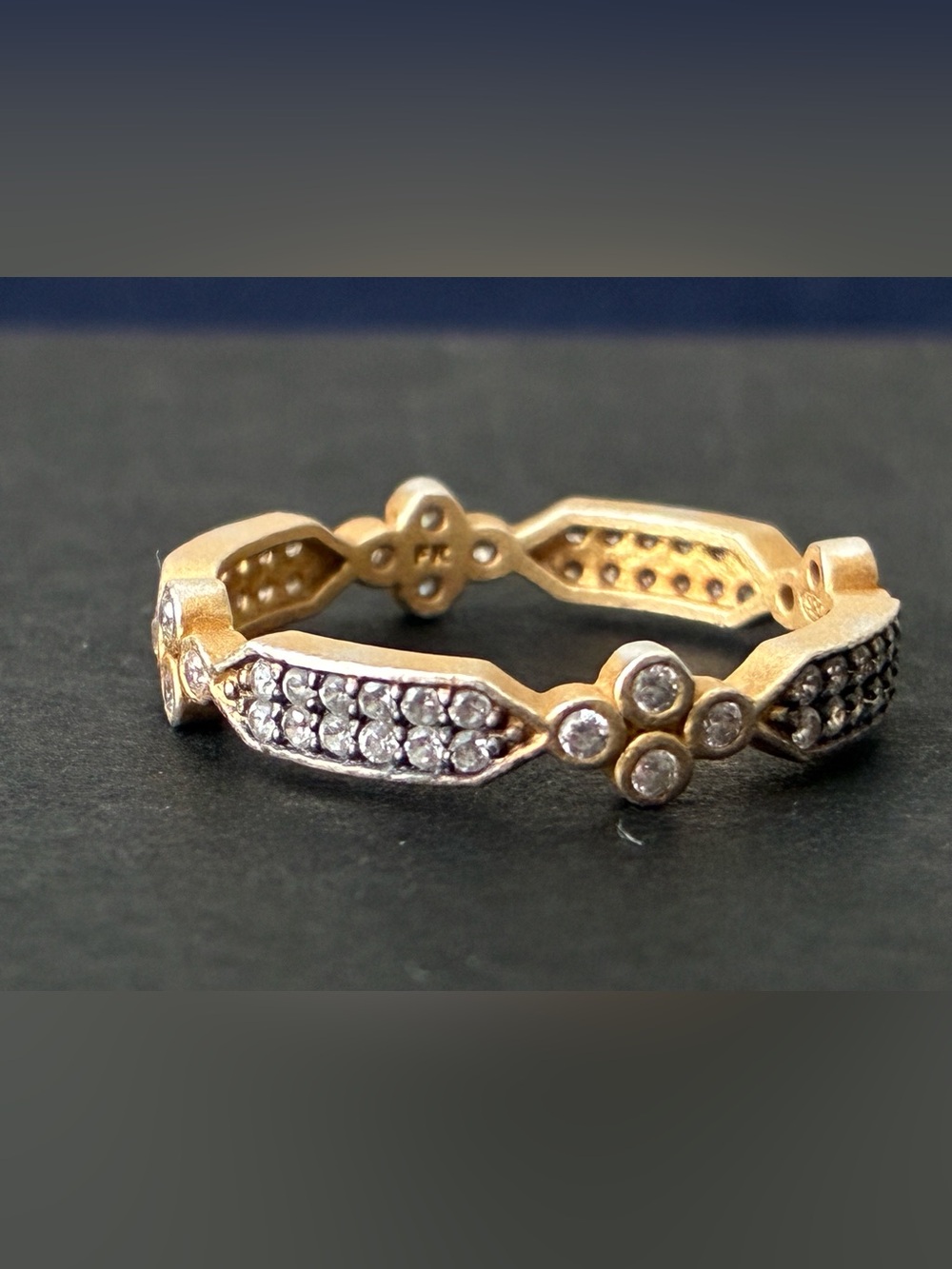 Freida Rothman Stackable Floral Ring Sz 7
